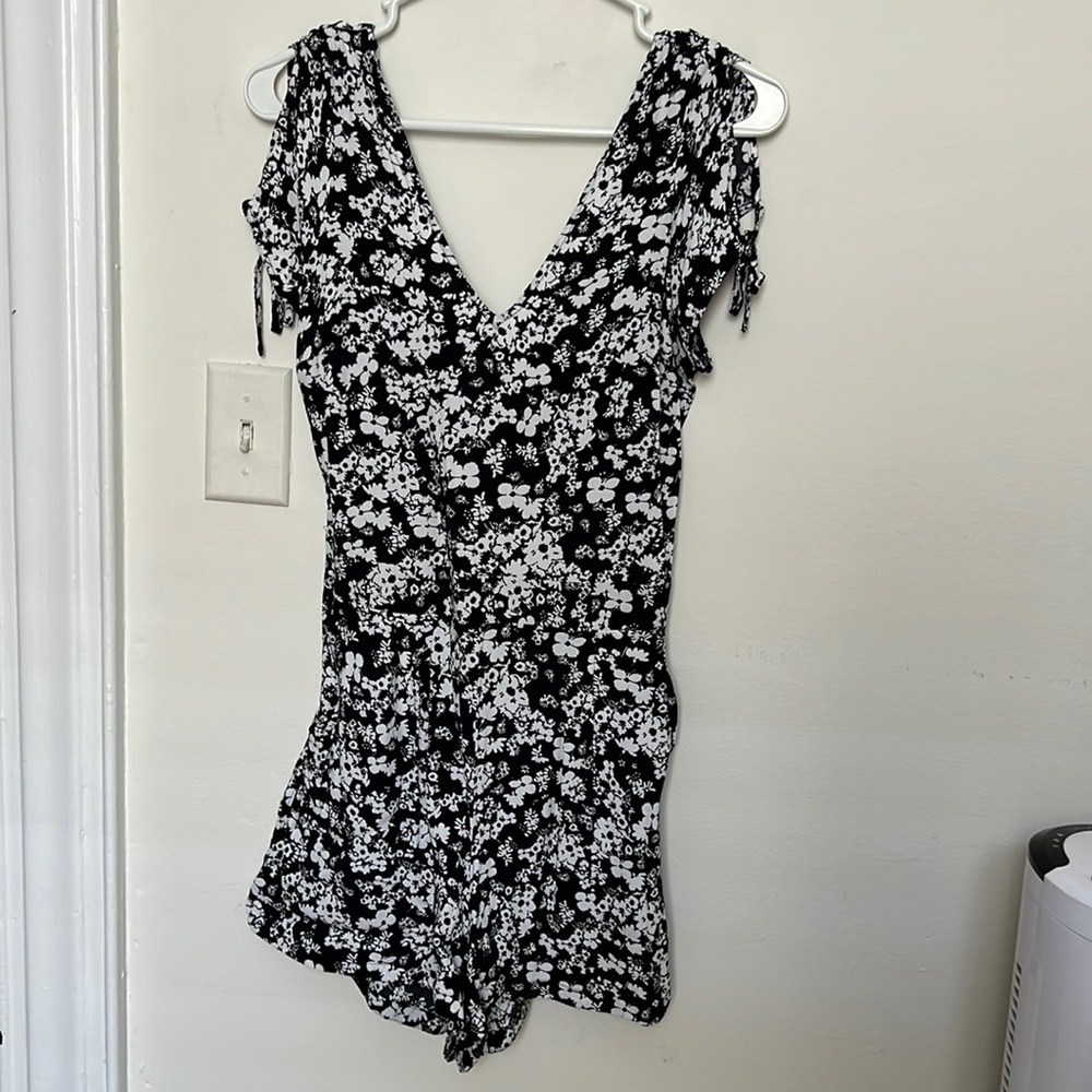 Black & White Floral Romper.